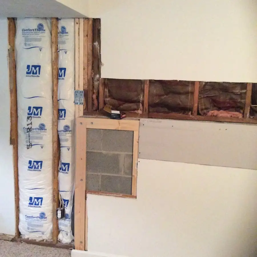 Wall insulation replacement during Contents Cleaning & Restoration in Kingston